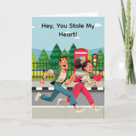 "You Stole My Heart" Valentine card Feestdagen Kaart