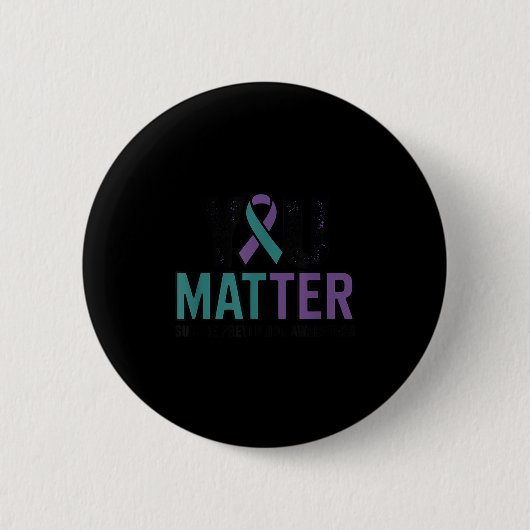 You Suicide Prevention Awareness Ribbon  Ronde Button 5,7 Cm (Voorkant)