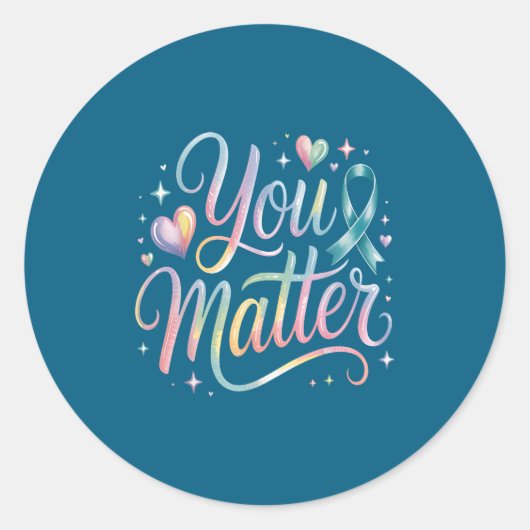 You Suicide Prevention Awareness  Ronde Sticker (Voorkant)