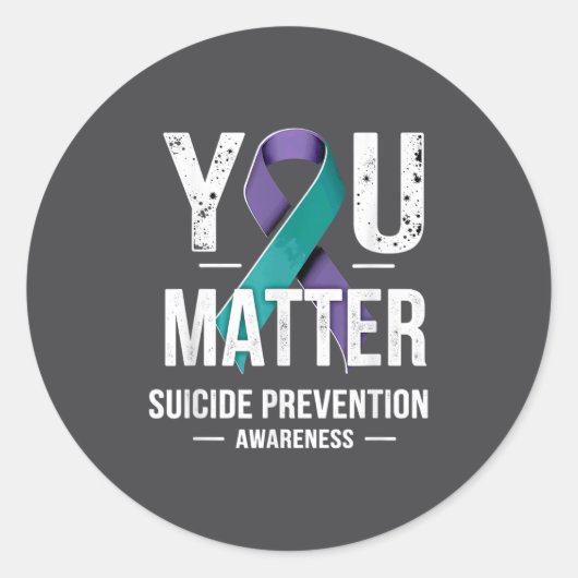 You Suicide Prevention Awareness  Ronde Sticker (Voorkant)