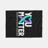 You Suicide Prevention Awareness Teal &amp; Purple Fleece Deken (Voorkant (Horizontaal))