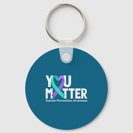 You Suicide Prevention Awareness Teal & Purple Sleutelhanger (Voorkant)