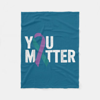 You - Suicide Prevention Teal Purple Awareness Rib Fleece Deken