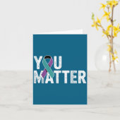 You Suicide Prevention Teal Purple Awareness Ribbo Kaart (Gele Bloem)