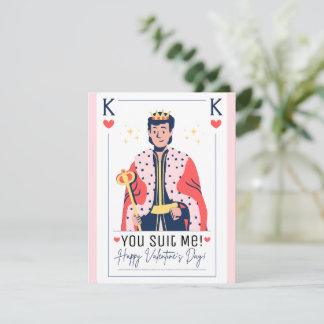 You Suit Me King of Hearts Valentine Notitiekaartje