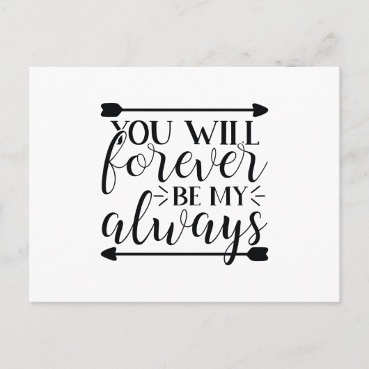 You will forever be my always briefkaart (Voorkant)