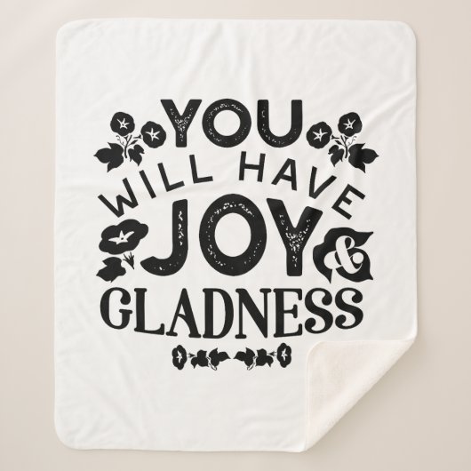You Will Have Joy and Gladness Inspirational Quote Sherpa Deken (Voorkant)