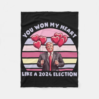 You Won My Heart Like A 2024 Election Funny Trump  Fleece Deken