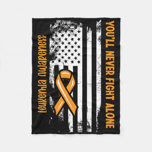 You'll Never Fight Alone Blood Cancer Leukemia Awa Fleece Deken (Voorkant)