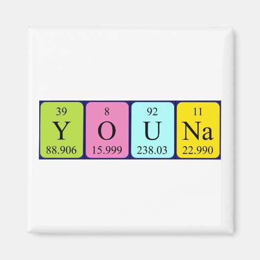 Youna periodieke tabelnaam magnet magneet (Voorkant)