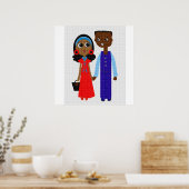 Young African American Couple Poster (Keuken)