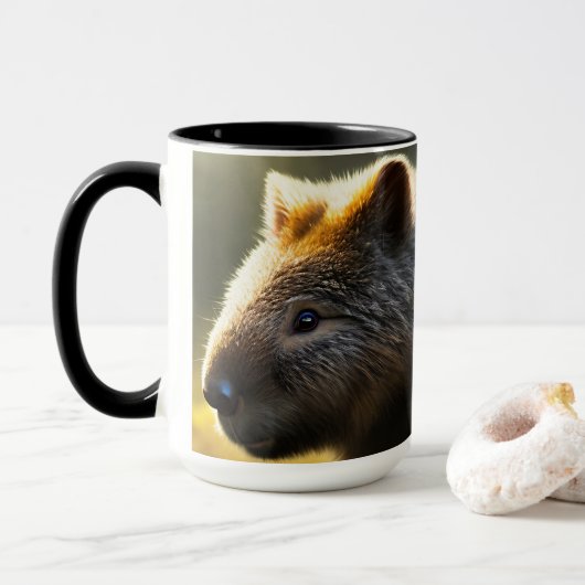 Young Australian Wombat, Café Mug (Avec donut)