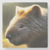 Young Australian Wombat, Stone Onderzetter (Voorkant)