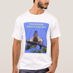 Young Bald Eagle momentopname met buikdowns T-shirt