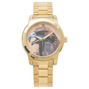 Young Bald Eagle Wildlife Painting Horloge