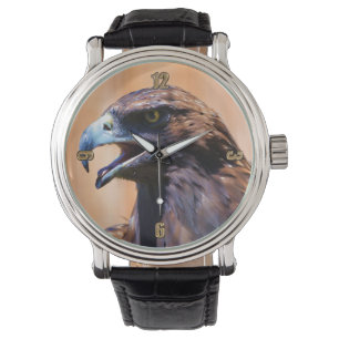 Young Bald Eagle Wildlife Painting Horloge