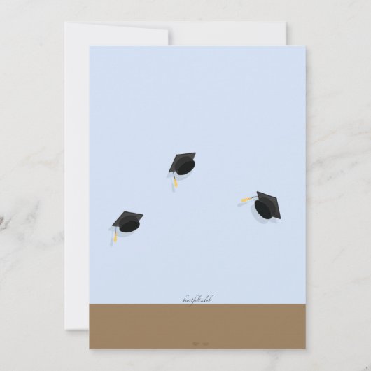 Young Boy Afstuderen Afstuderen Uitnodiging (Achterkant)