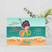 Young Boy on the Beach Invitation (Debout devant)