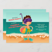 Young Boy on the Beach Invitation (Devant / Derrière)