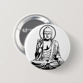 Young Buddha No.1 (black) Ronde Button 5,7 Cm (Voorkant /achterkant)