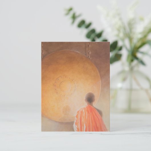 Young Buddhist Monk en Gong Bhutan 2010 Briefkaart