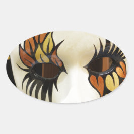 Young Ceramic Carnival Mask Ovale Sticker