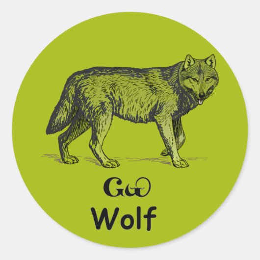 Young Cherokee Wolf Ronde Sticker (Voorkant)