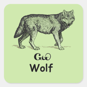 Young Cherokee Wolf Vierkante Sticker