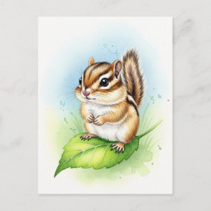 Young Chipmunk Baby Wild Animals Briefkaart