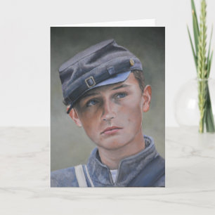 Young Civil War Soldaat Portrait Art Wenskaart Kaart
