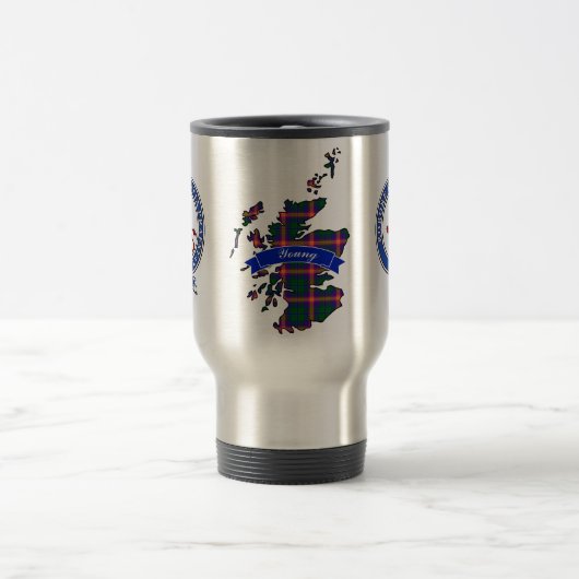 Young Clan Badge & Tartan Travel Mug Reisbeker (Center)