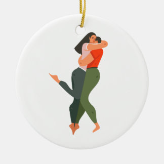 Young Couple in Love Keramisch Ornament