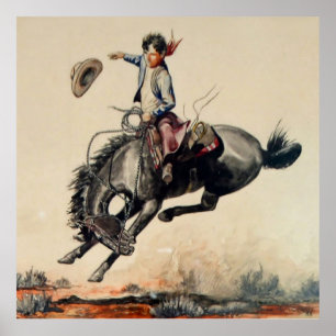 "Young Cowboy" van Will James Poster