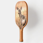 Young Deer in Wildbloemen met Grungy Texture Art Pickleball Paddle (Links)