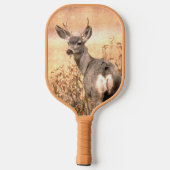 Young Deer in Wildbloemen met Grungy Texture Art Pickleball Paddle (Achterkant)