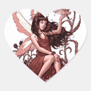 Young Fairy met Flowers van Al Rio Hart Sticker