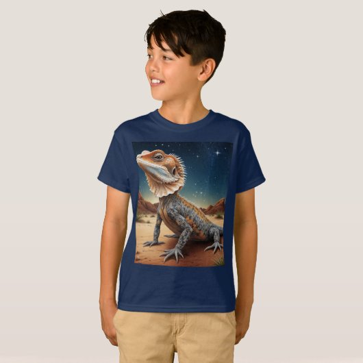 Young Frill-necked Lizard Wildlife Scene T-shirt (Voorkant volledig)