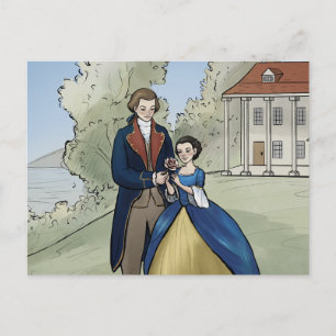 Young George en Martha Washington op Mount Vernon Briefkaart