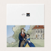 Young George Washington en Martha Washington Kaart (Buitenkant ongevouwen)