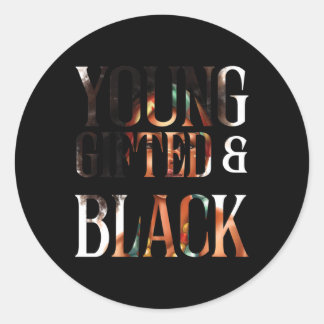 Young Gifted Black Juneteenth Black Geschiedenis M Ronde Sticker