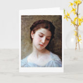 Young Girl, Bouguereau Kaart (Gele Bloem)