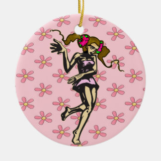 Young Girl Dancer Keramisch Ornament