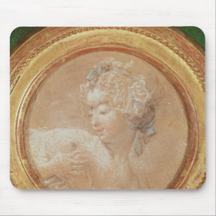 Young Girl die haar Breast knijpt Muismat