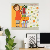 Young Girl Happy Birthday Poster (Thuiskantoor)