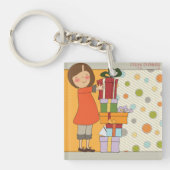 Young Girl Happy Birthday Sleutelhanger (Voorkant)