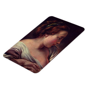 Young Girl Jeune fille van Francois Boucher Magneet