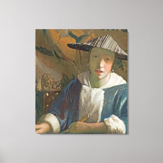 Young Girl met een Flute, c.1665-70 Canvas Afdruk (Voorkant)