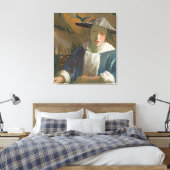 Young Girl met een Flute, c.1665-70 Canvas Afdruk (Insitu (Slaapkamer))