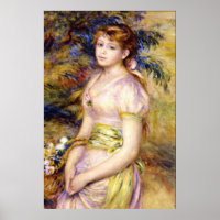 Young Girl met een mand bloemen van Renoir