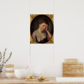 Young Girl met een Roos Poster (Keuken)